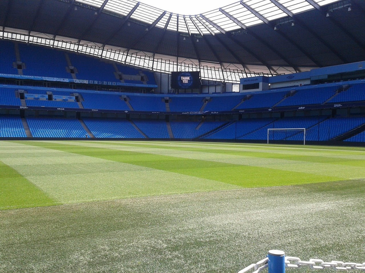 Das Stadion von Manchester City ist zu sehen