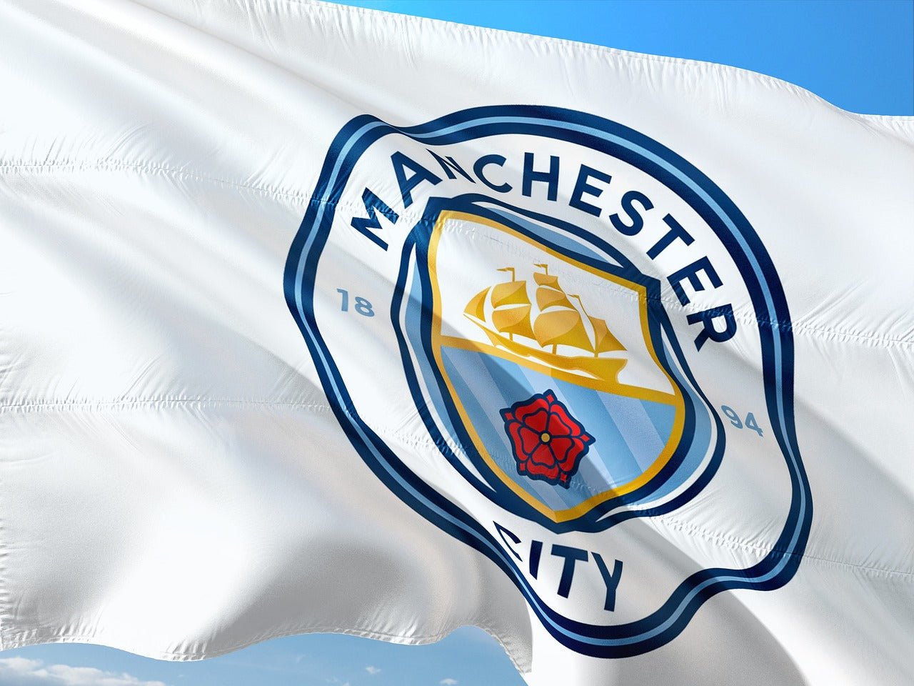 Die Flagge vom Fussballverein Manchester City